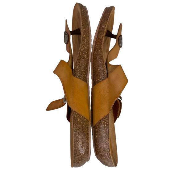 Yokono Leather T-Strap Sandals Cork Footbed Comfort Thong 8 - Picture 6 of 11